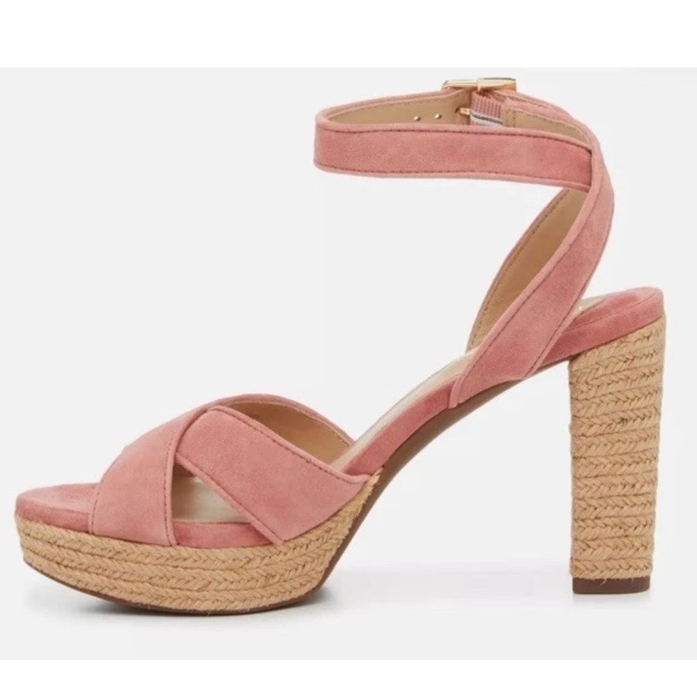 Woman's Lauren Ralph Lauren Pastel Pink Leather Sasha Platform Sandal Size 7 New - Picture 6 of 9